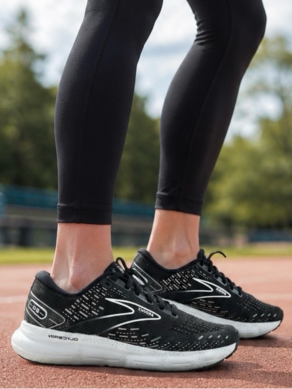 Brooks Glycerin 20 Womens Size 9 B Black Gray Running Sneakers Shoes 1203691B059